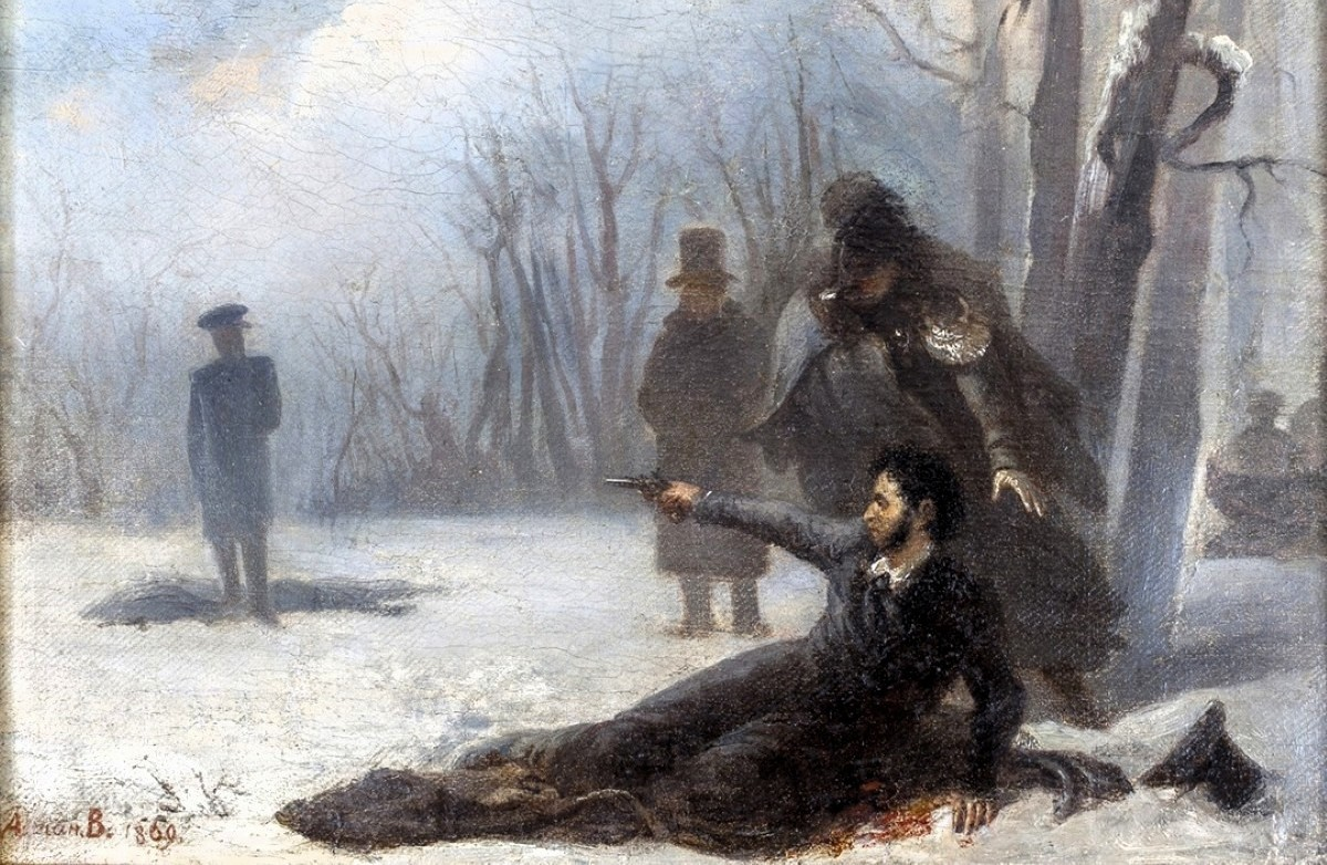 «Дуэль А. С. Пушкина с Дантесом», худ. Адриан Маркович Волков, 1869г.